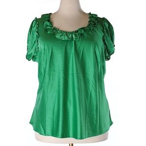 Sunny Leigh 2X emerald ruffle top